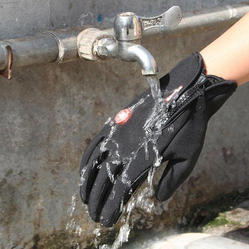 

Utdoor Sports Winter Warm Bicycle Bike Cycling Gloves Unisex Men Cycling Glove Breathable Waterproof Full Finger Gloves, Black