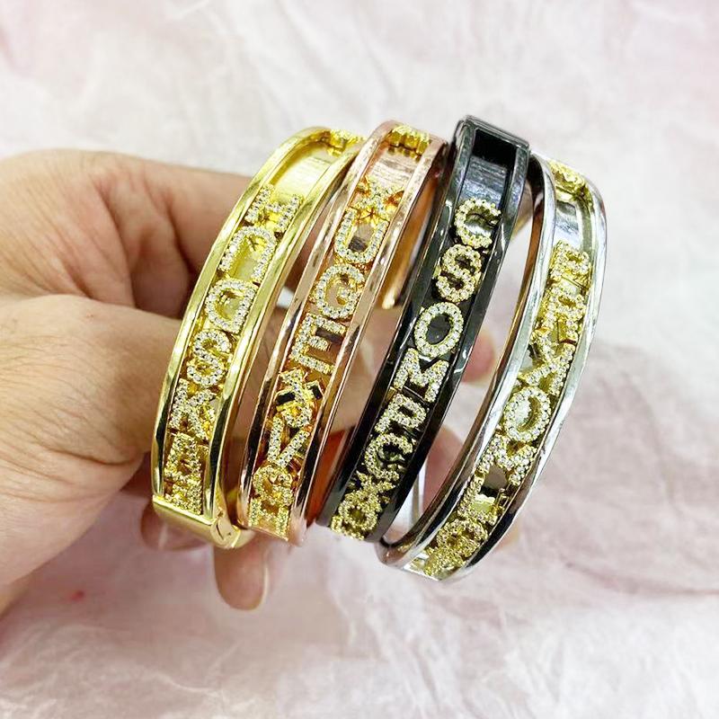 

5pieces Trendy Slide letters bangles DIY name bangles choose letters after order seperate