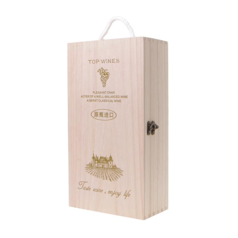 

High-Quality Manufacturers Pine Wood Red Wine Carrier Gift Packing Box GXMA
