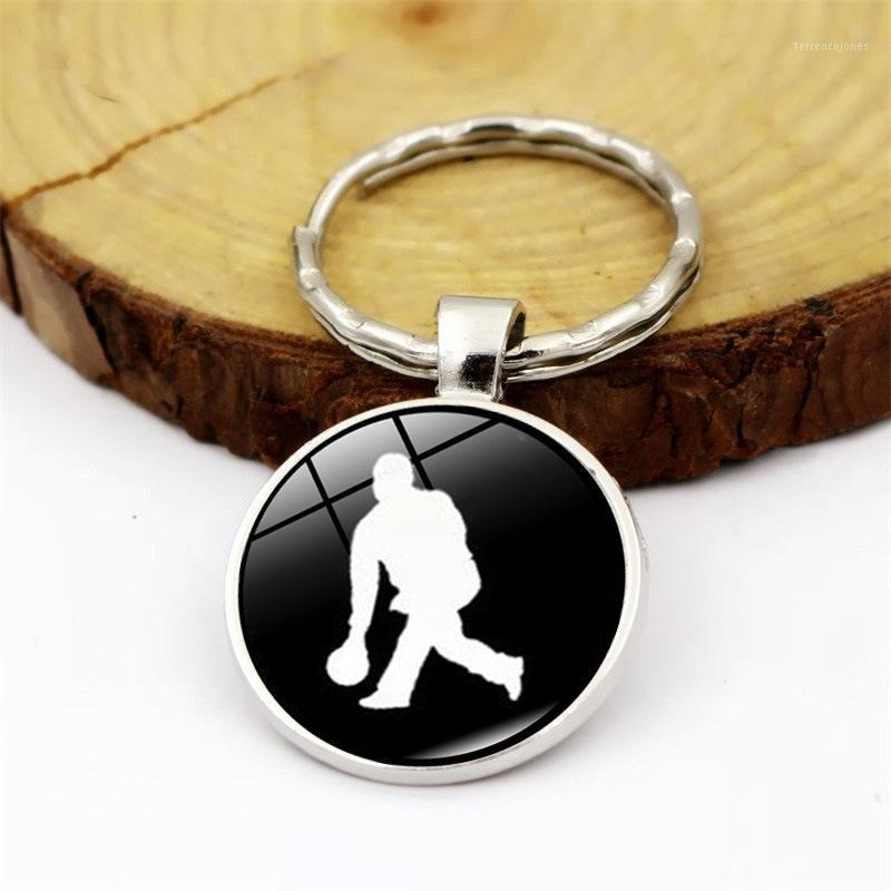 

Keychains WG 1pc Elegant Hockey Time Gem&stone Keychain Keyring Pendant Sport Glass Ball Metal For Men Jewellry1