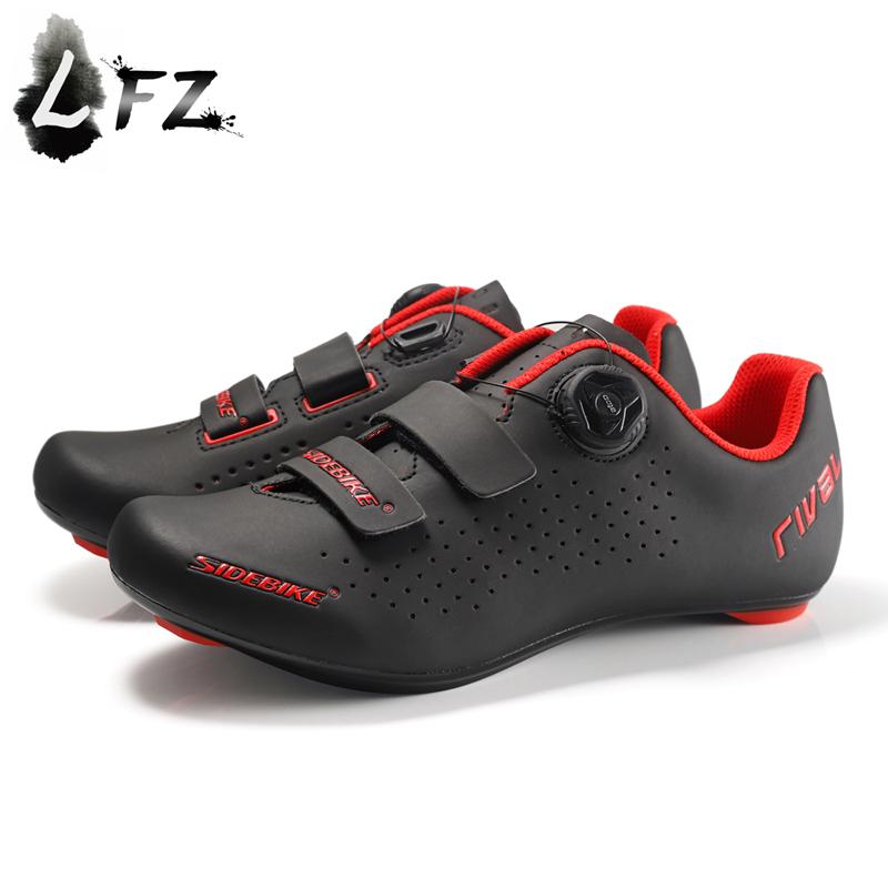 

Sidebike new cycling shoes road bike shoes men athletic racing bicycle sneakers self-locking professional 520g/pair (size42) red, Sd023 red