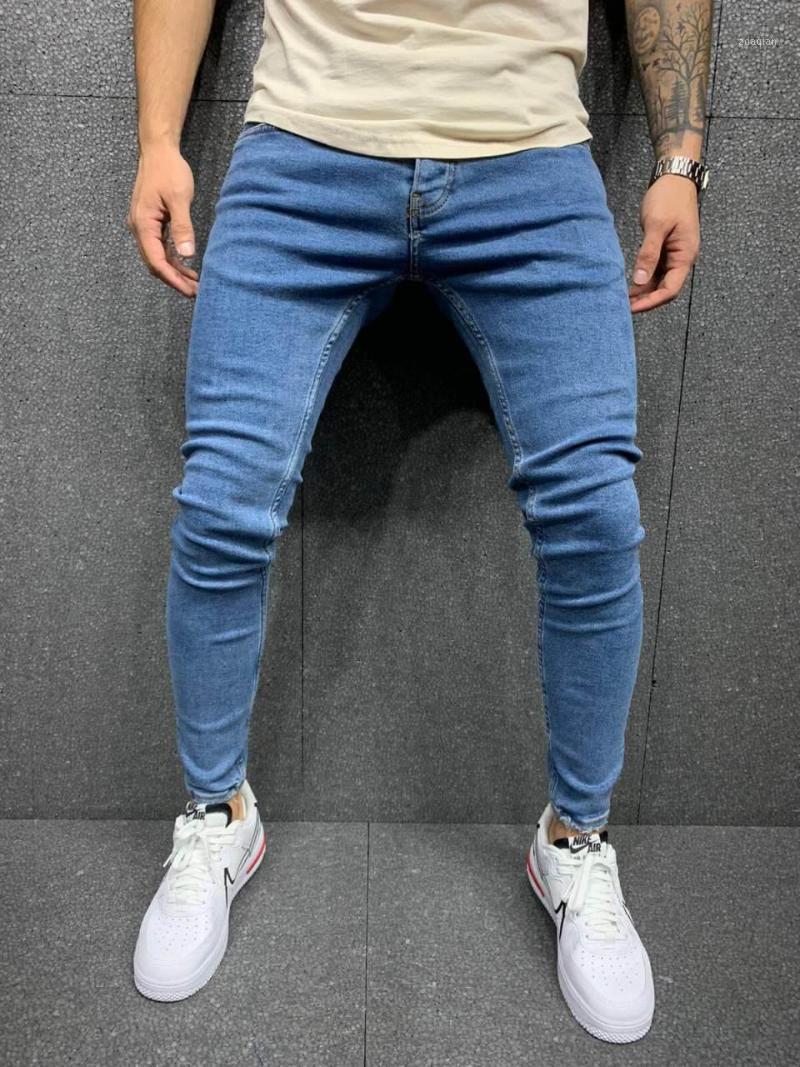 

Ice Blue Straight Lycra Slim Fit Men's Jeans1, As pic