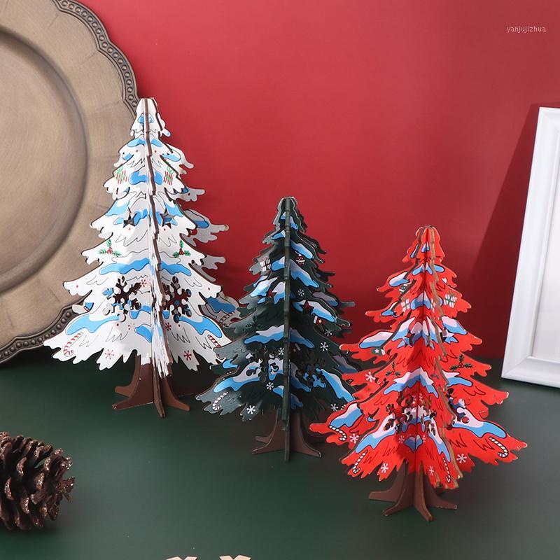 

Christmas Color Painted Christmas Tree Desktop DIY Wooden Mini Tree1