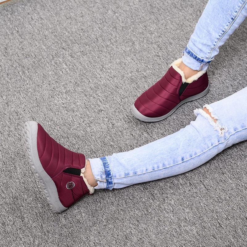 

Women Warm Winter Snow Boots Woman Plush Ankle Boots Ladies Waterproof Footwear Female Slip On Platform Shoes Plus Size 35-451, Black