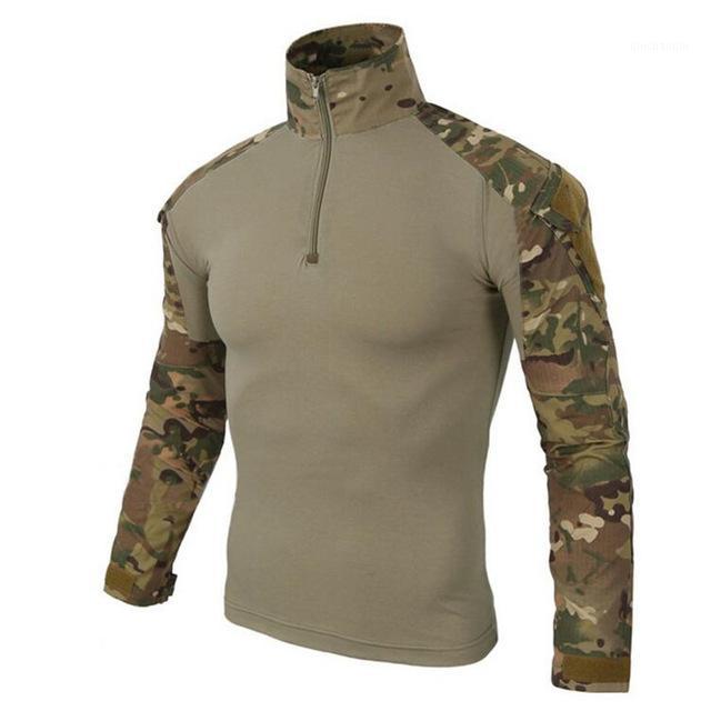 

Men Camouflage Army T-Shirt Men US RU Soldiers Combat Tactical T Shirt Force Multicam Camo Long Sleeve Hiking T Shirts1, Black
