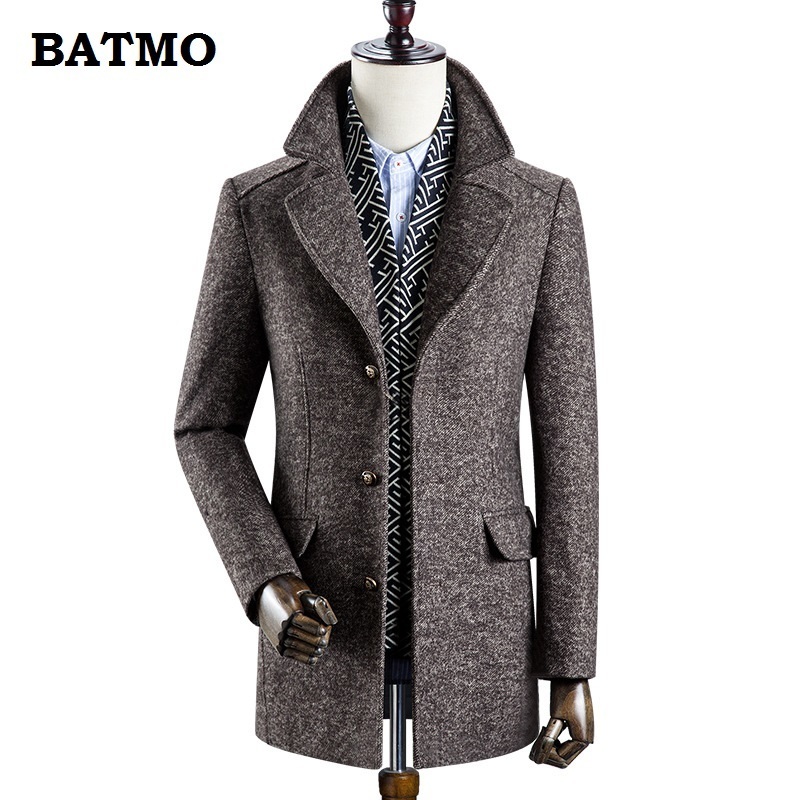 BATMO new arrival winter high quality 60% wool thicked trench coat men,men's gray wool jackets ,plus-size M-3XL,0833 201120Z