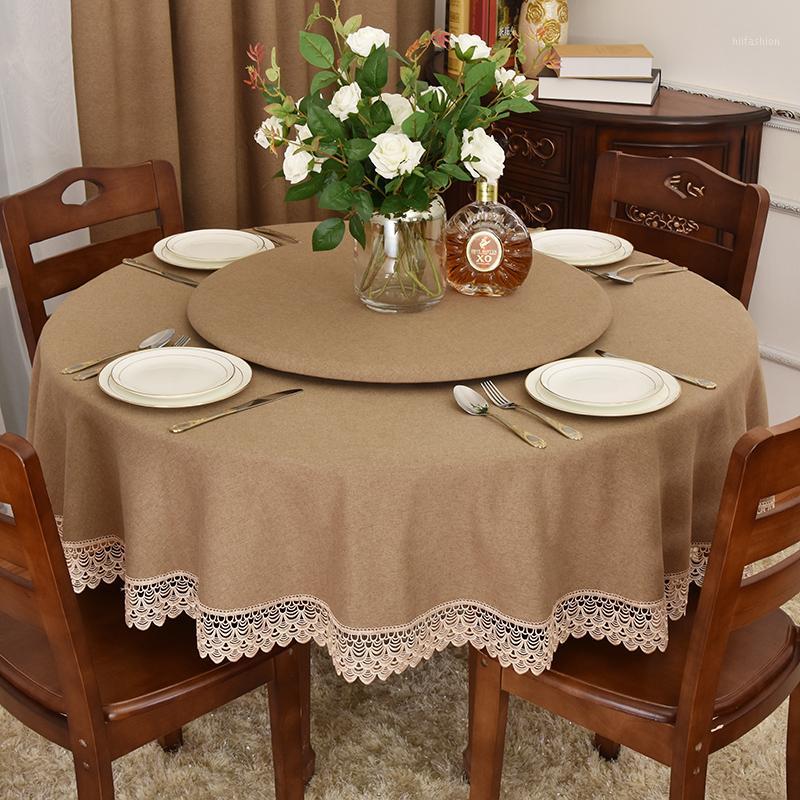

Dining Table Large Tablecloth Pure Fabric Brown Retro American-Style Village Style Round Table 2 M 2 Tablecloth Plain Fabric1, Purple