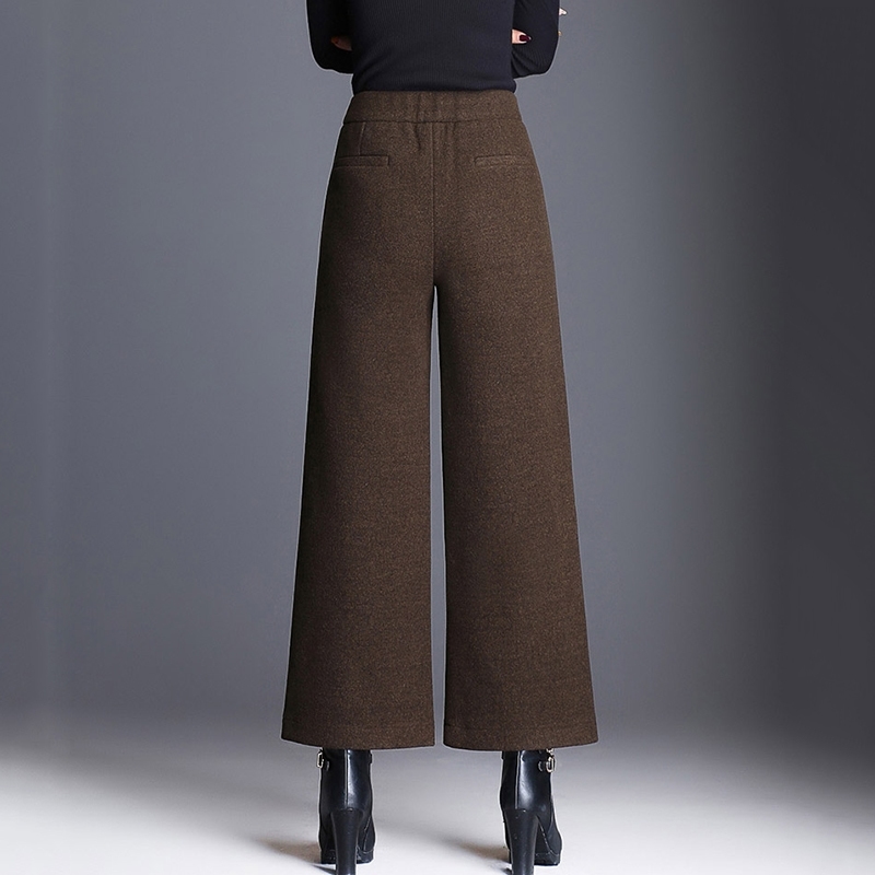 

Mom Wide Leg Pants Fashion thick Pants new woolen Trousers Women Loose Casual big size 5XL Pants female 201111, Black