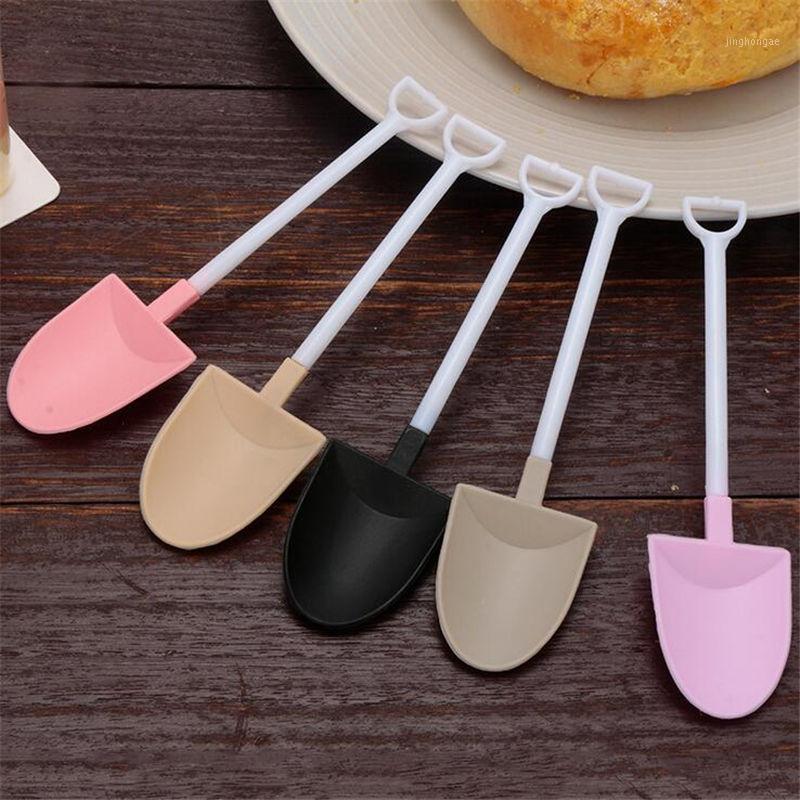 

Dessert Spoons 100 Pcs/Pack Plastic Disposable Dessert Stick Cake Scoop Shovel Shape Ice Cream Spoon Cute Party Cutlery Supply1