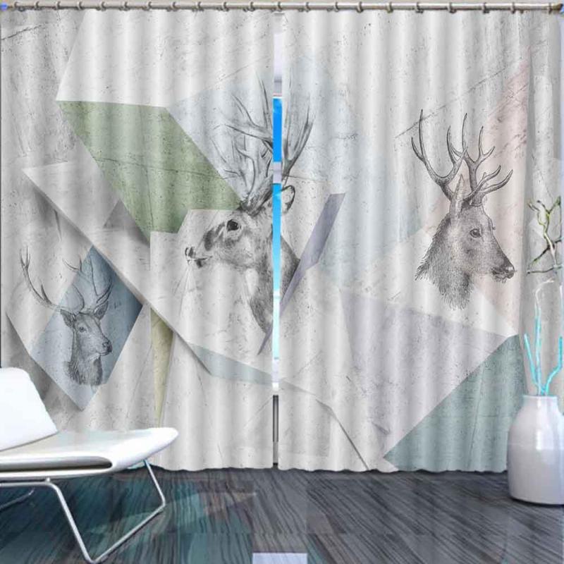 

Modern European style Design Blackout Curtains Abstract Animal 3D Curtains For Bedroom Window For Living Room, As pic