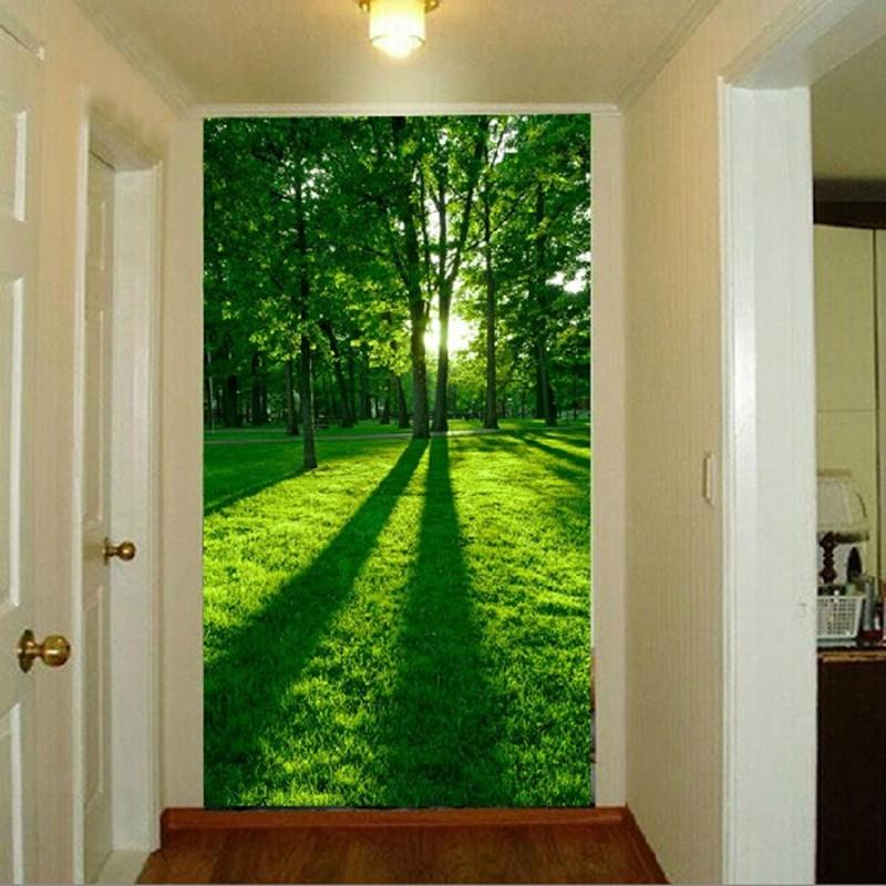 

Drop Shipping Custom 3d Mural Vertical Version Entrance Corridors Background Wallpaper Idyllic Natural Scenery Wallpaper Mural, As pic