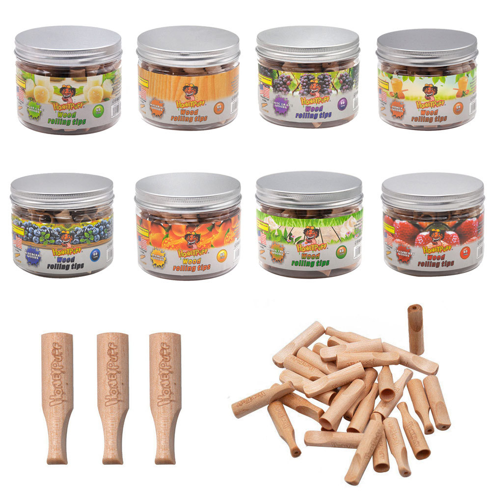 multi flavored wooden nozzle Smoking accessories canned wooden cigarette holder smoke shop for bong dab rig-image-640244858