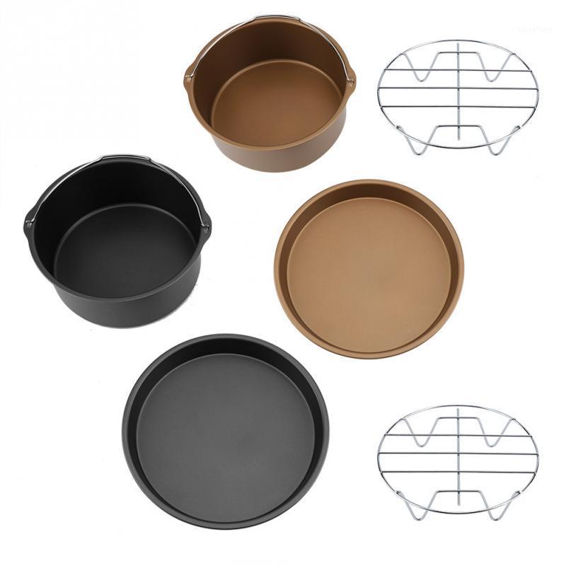 

3 In 1 8 Inch Multifunctional Air Fryer Accessories Set Bread Shelf Cake Barrel Pizza Pan Kitchen Cooking Tools1