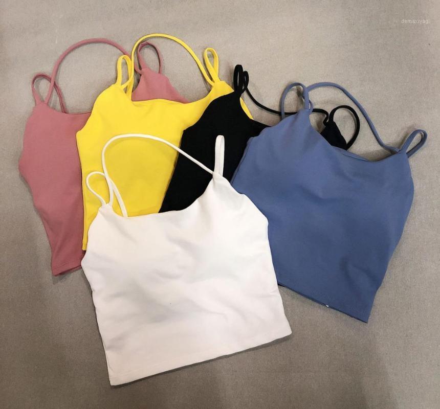 

Summer New Sports Training Vest Women's Neck Back Yoga Fitness Sling Wrapped Chest Absorption Bra1, White