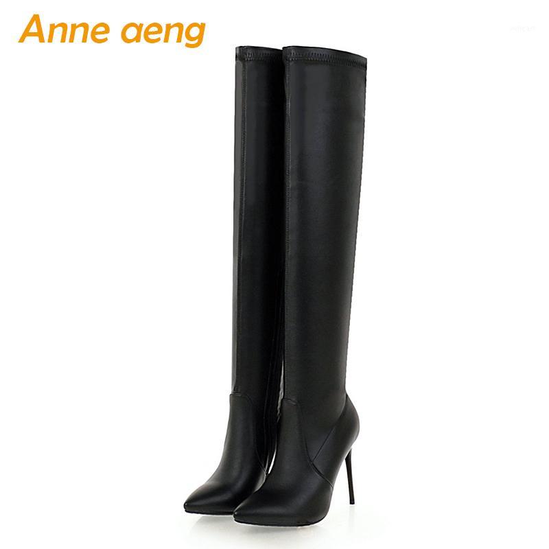 

New Winter Women Over-The-Knee Boots High Heel Pointed Toe Zipper Sexy Ladies Women Shoes Black Thigh High Boots Big Size 33-461, White