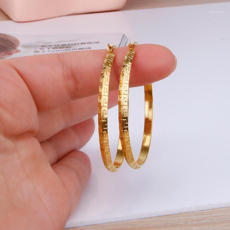 

Hoop & Huggie Stainless Steel Round Earring For Women Gold Color Fine Charm Women's Ear Ring Fashion Jewelry Nice Pattern CN