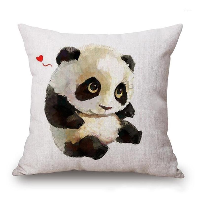 

New Style Panda Pattern Cute Cotton Linen Linen Pillowcase Sofa Chair Cushion Cover Bedroom High Quality Pillowcase 20201, Style 2