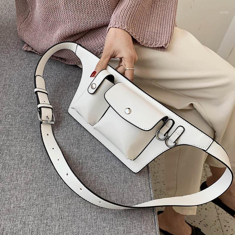 

Good Quality PU Leather Fanny Packs For Women 2020 Fashion Waist Packs Female Handbags and Purses Lady Chest Bags #301, Beige