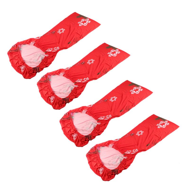 

4 Pcs Chair Covers Stretch Removable Washable Decorative Slipcover Chair Seat Protector Slipcover for Holiday Christmas