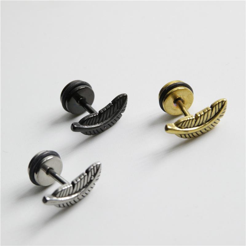 

Stud 2pcs Stainless Steel Feather Barbell Ear Cartilage Bar Earring Piercing Jewelry Alisouy