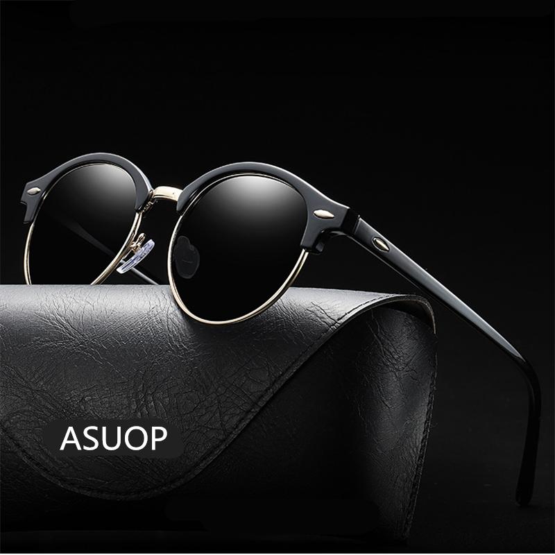 

Sunglasses ASUOP2021 Round Men's UV400 Fashion Brand Ladies Glasses Classic Retro Designer Design Driving