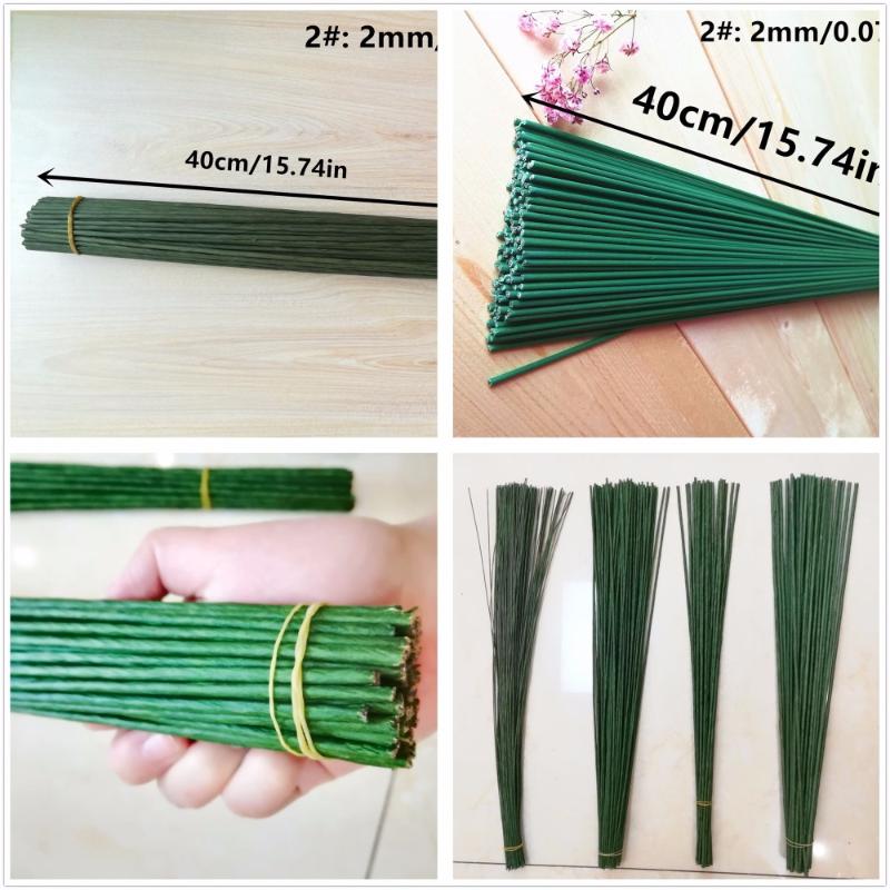 

10PCS~30PCS 1mm 2/3mm 4mm 5mm Paper Covered Artificial Branches Nylon Flower Iron Wires For DIY Nylon Flower Making Materials, 30pcs 1mm l 36cm