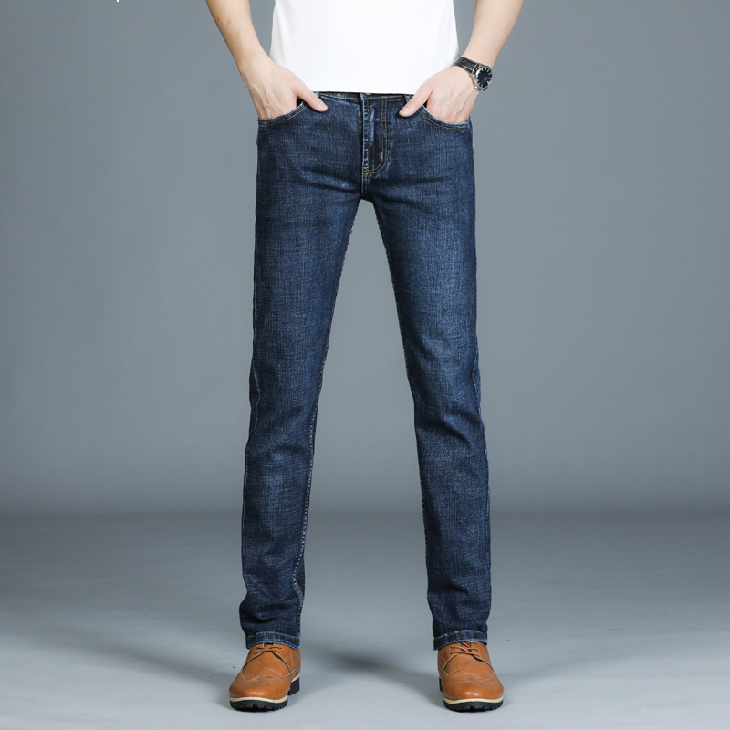 

2021 New New High Quality Thin Fit Jeans Men Jogger Casual Fashion Drawing Pencils for Denim Pants 6cgm, Blue