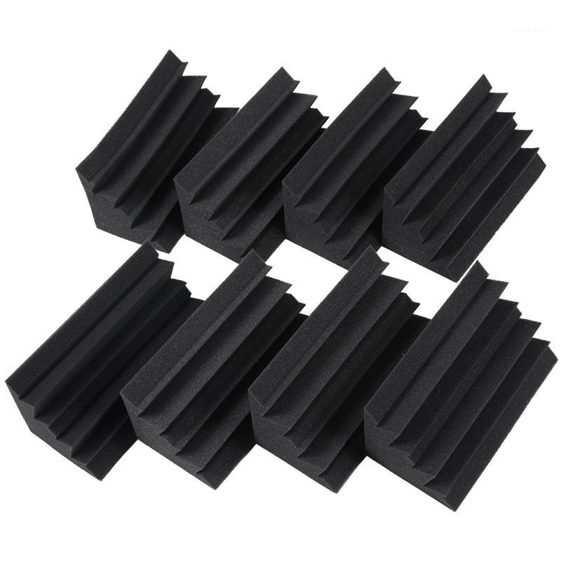 

New 8 Pack of 4.6 in X 4.6 in X 9.5 Black Soundproofing Insulation Bass Trap Acoustic Wall Foam Padding Studio Foam Tiles (8P1