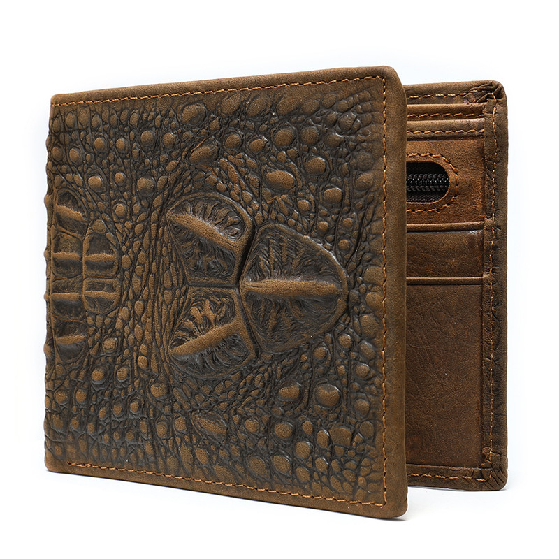 

2020 Mad Horse Wallet Crocodile Leather Pattern Male Mature Purse Nb33, 7001 1 coffee