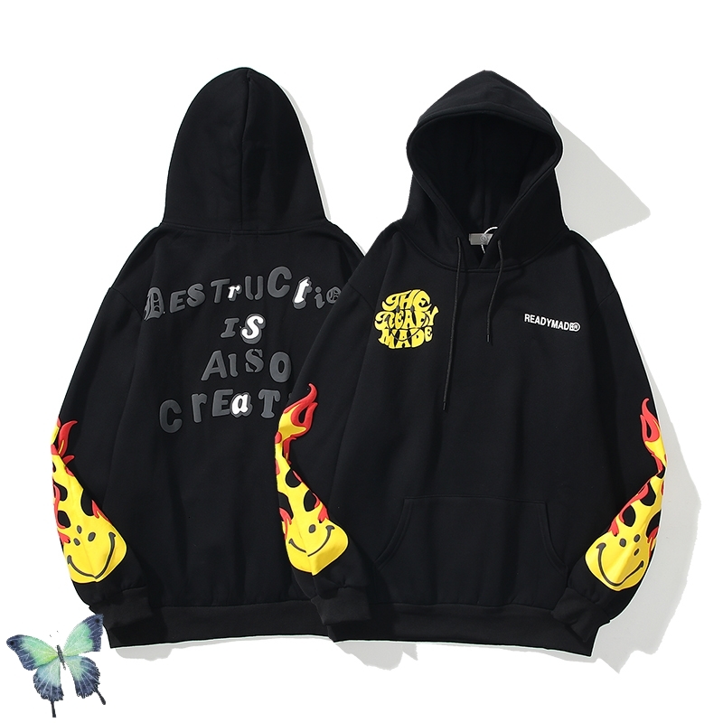 

2021 New Kanye Cpfm.xyz Tokyo Aoyama Limited Collaboration Multi-element Hoodies Men Women Smiley Flame Foam Printing Hoodie Kkwg, 213-hei