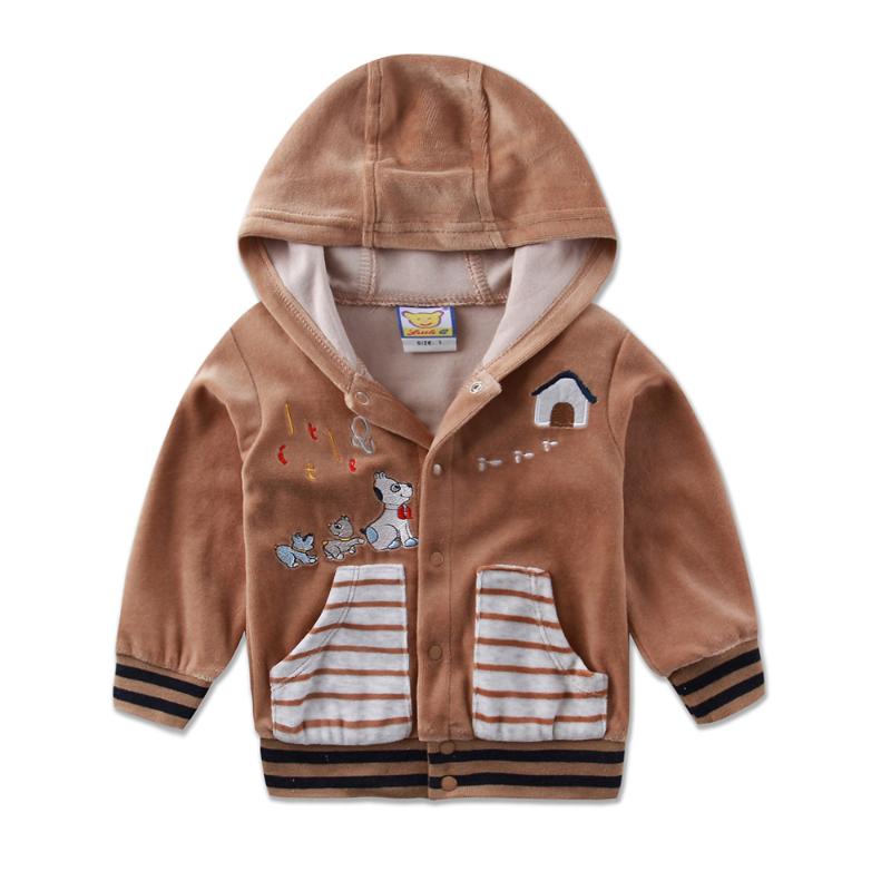 

Wholesale 15 pieces/lot Button Children blouse Long Sleeve Girls Coats 2020 Little Q Clothes Set Hooded Baby Clothing, Brown