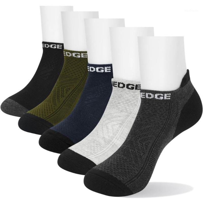 

YUEDGE Men And Women Comfortable Cotton Breathable Cushion Sports Running Cycling Low Cut Ankle Socks (5 Pairs/Bag)1, 1902bk