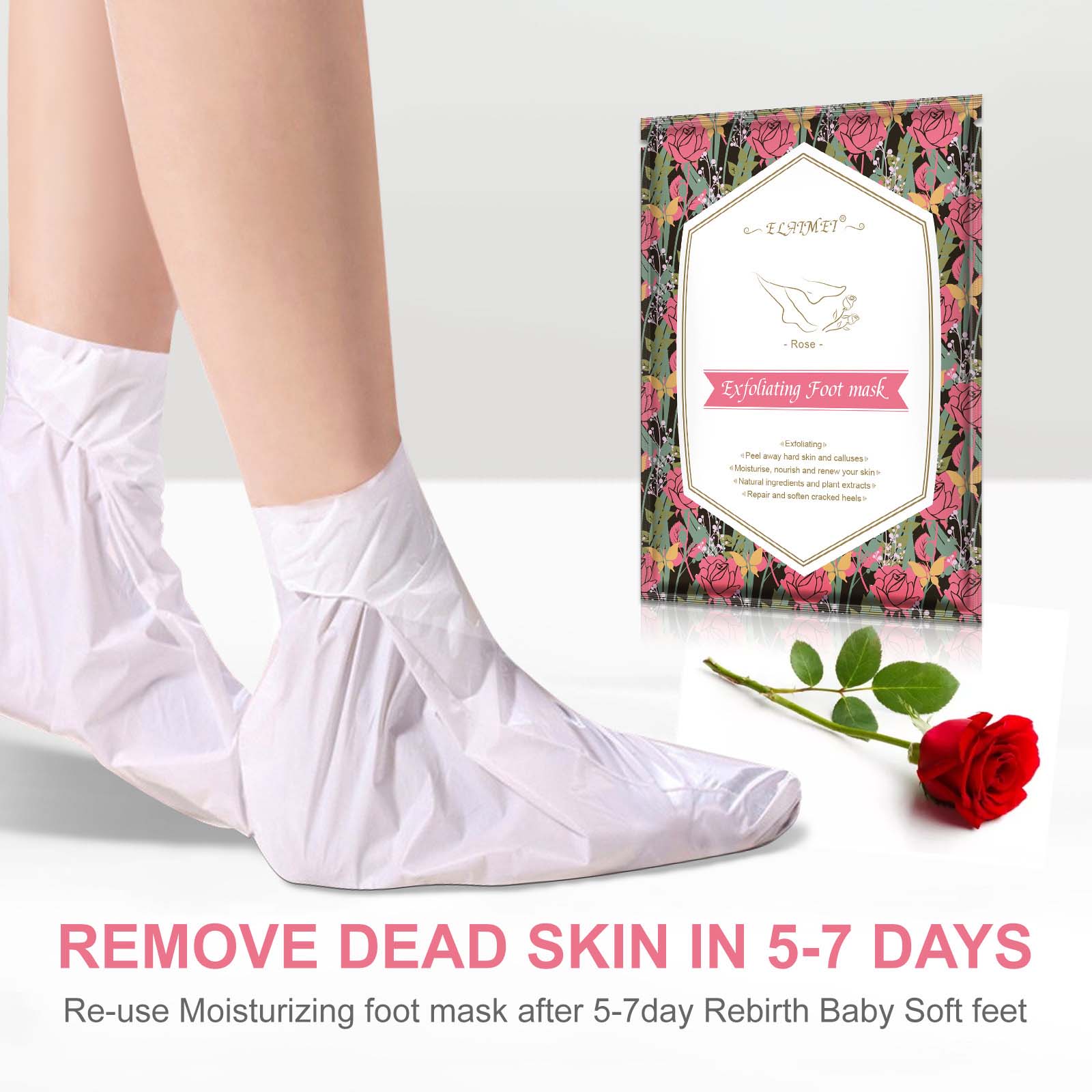 

Foot Renewal Mask Remove Dead Skin Peeling Cuticle exfoliating Butterfly baby feet peeling Foot Mask Rolanjona Milk Bamboo Vinegar Feet box