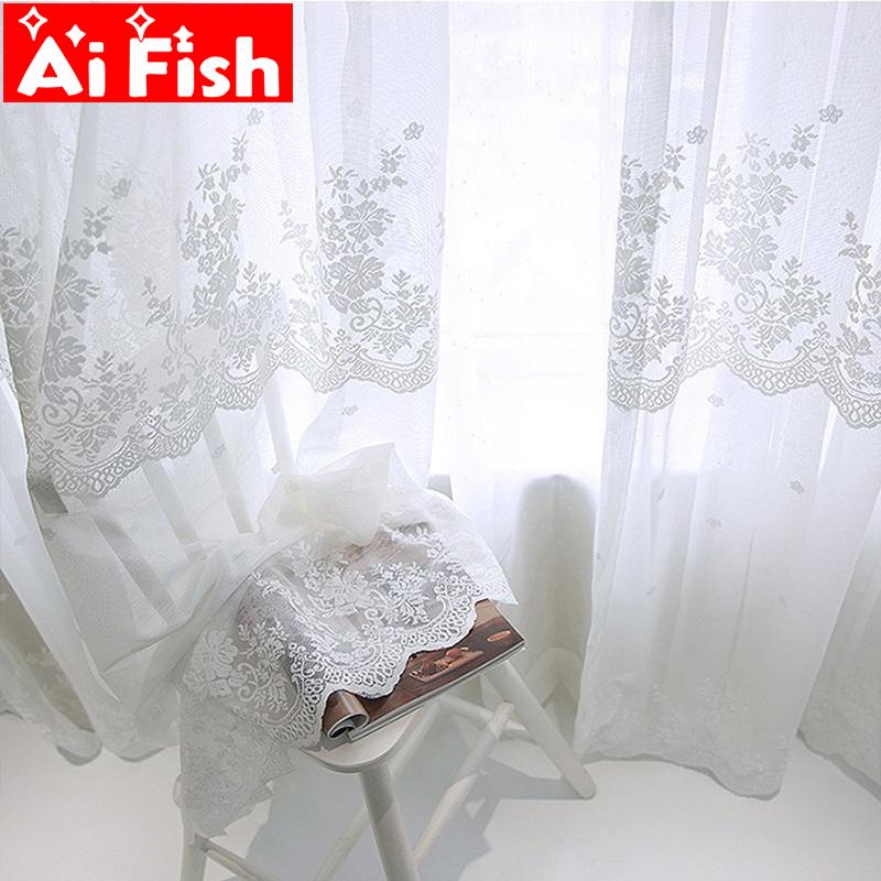 

White Lace Delicate Wave Bottom Elegant Scarves Tulle Curtain for Living Room Window Kitchen Curtain Short Valance Panel ZH024#5, White tulle