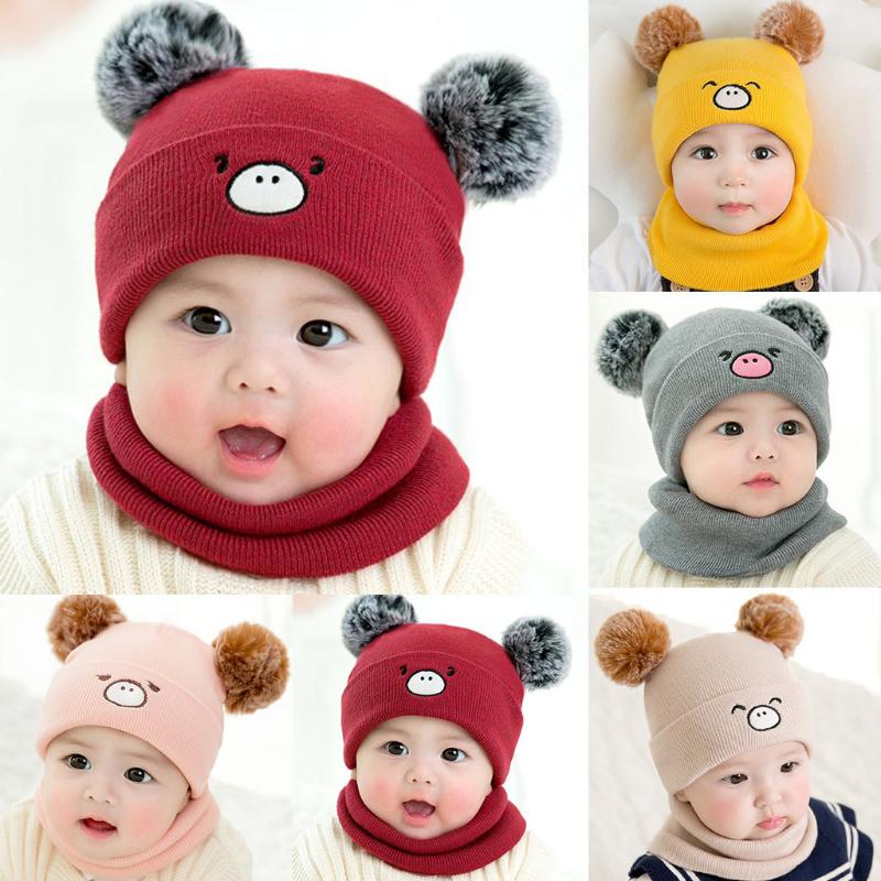 

Baby Cartoon Bear Ear Ear Boy Girl Children Lovely Soft Hat+Scarf Two Piece Set kid cap Plush Hat Earmuffs Children Cap# E20, Yellow