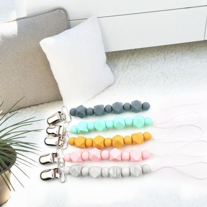 

DIY Grade Baby Silicone Teethers Crown Handmade Pacifier Clip Holder Chain Silicone Pacifier Chains Teether Toy for Newborn1