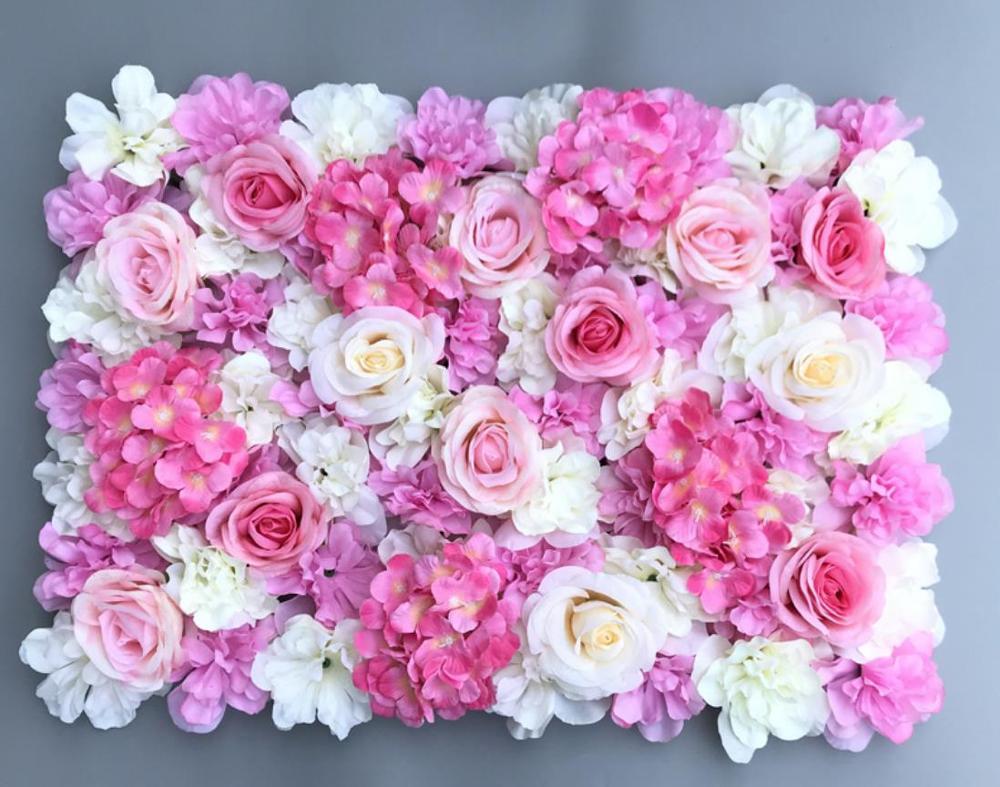 

40*60CM Artificial Silk Flower wall Home decoration Hydrangea Peony Rose Flower Mat Wedding Arch Pavilion Corners decor floral, As photo 20
