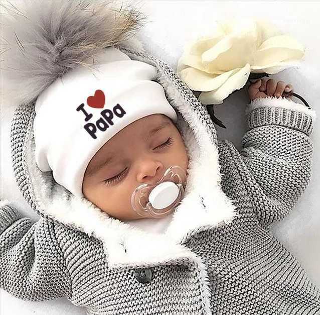 

girl newborn cotton hats baby pom pom photo props i love mama papa children's kids hat boy toddler girl cap bonnet infant hats1, 2 ma brown pom