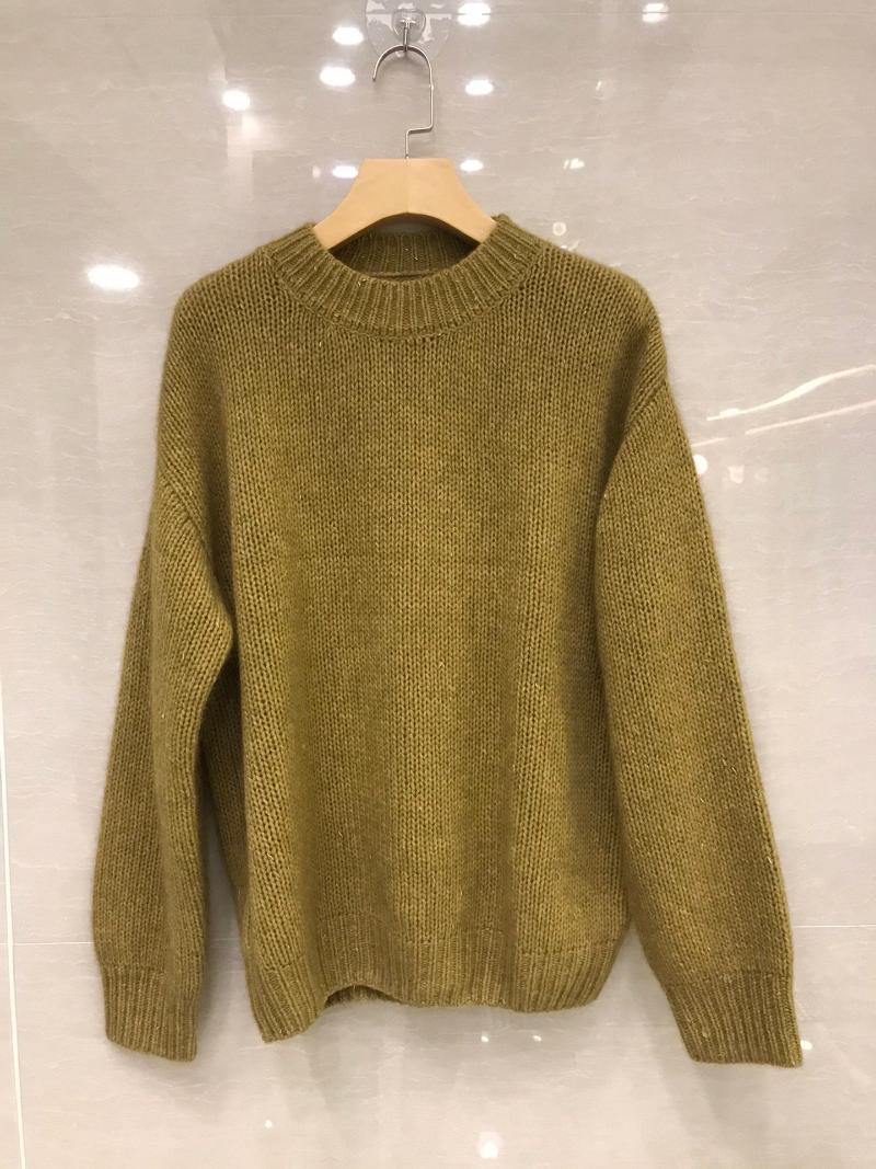 

2020 new ladies fashion long sleeve sexy casual solid color lazy sweater 1026