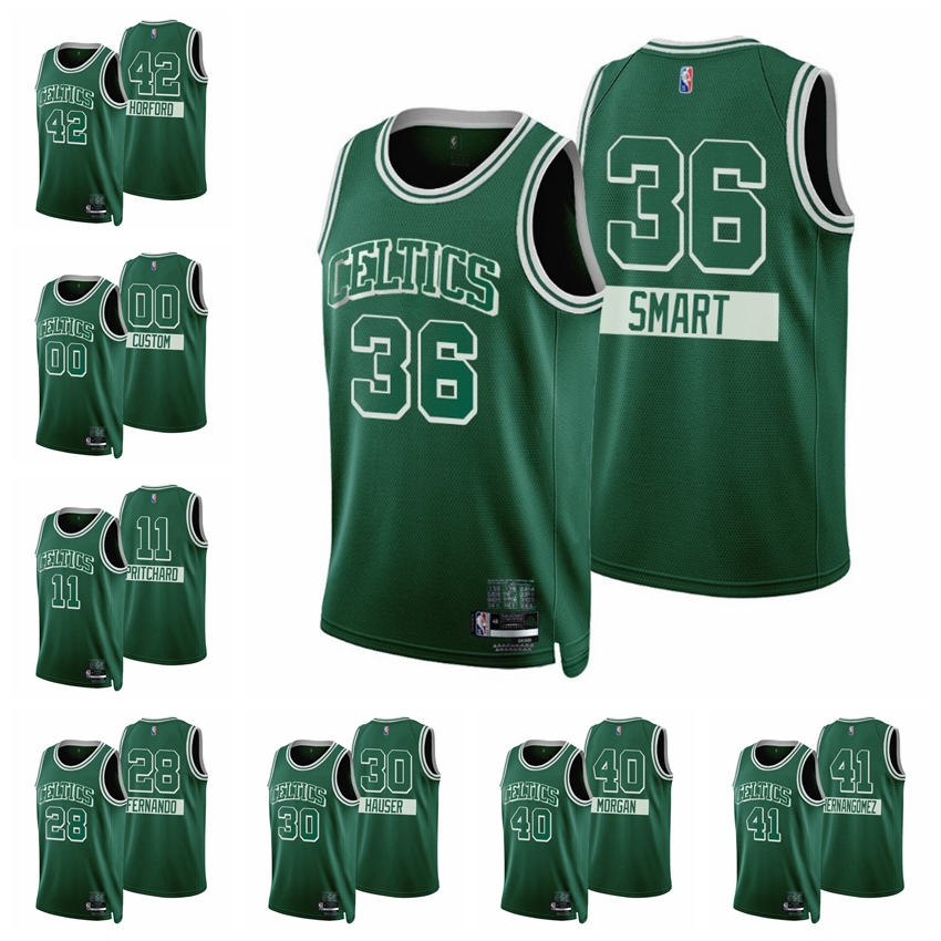 

21-22 Men's Basketball Jerseys Pritchard 11 Hauser 30 Smart 36 Morgan 40 Thomas 97 Nesmith 26 Williams 12 Kanter 13 ''Celtics'' Jersey T-Shirts R06, 10