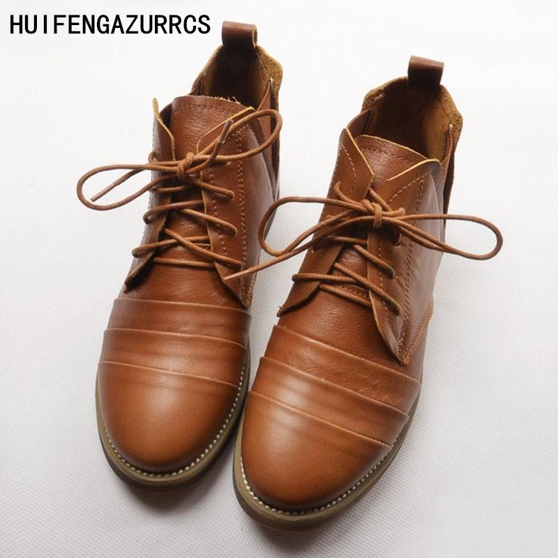 

Careaymade-European station autumn women's shoes, retro color, boots, female trend leather shoes, leather boots, Brown