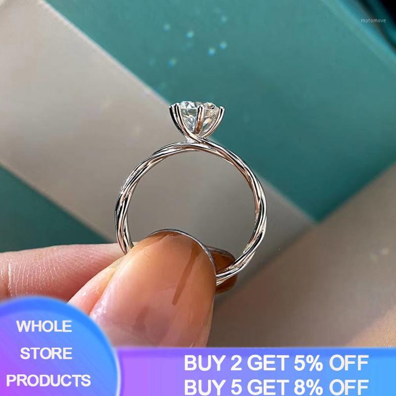 

New Inset Zirconia Gem 925 Silver Rings Fashion Twist Ring Jewelry Simple Charm Women Twisted Classic 2 Color Lady Jewelry Gift1