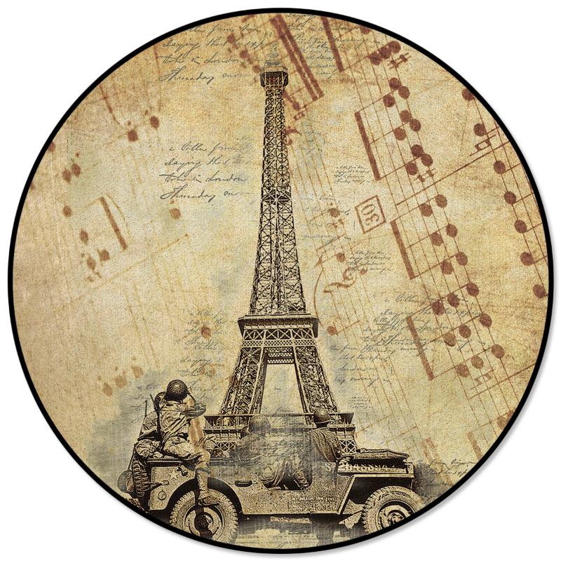 

Retro Paris Tower Musical Notes Carpet Kids Room Area Rugs Modern Anti-slip Floor Mat For Bedroom Living Room Home Decor, As pic