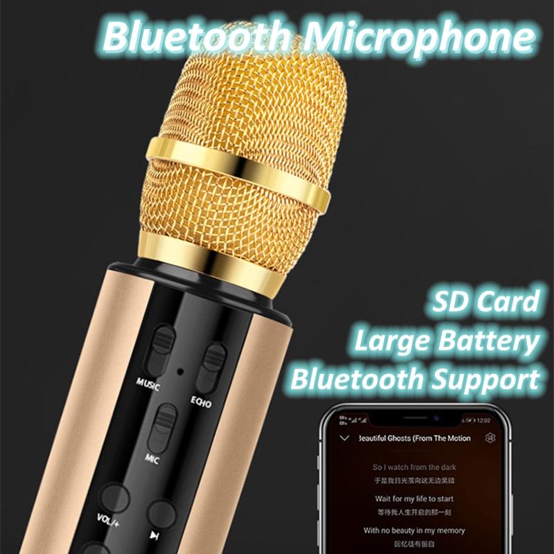 

M6 Wireless Bluetooth Microphone Handheld Wireless Microphone 5w Dual Speaker 2 in 1 Bluetooth 4.2 TF Card Support