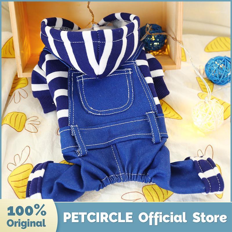 

PETCIRCLE Hot Dog Puppy Clothes Blue &White Stripes Overalls Fit Small Dog Cat Pet All Seasons Pet Cute Costume Clothes Coat1