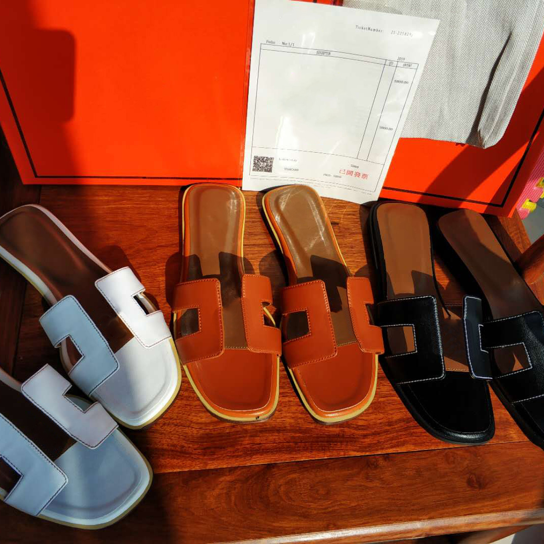 

Classics Fashion Women slipper Sandals Slides Summer Sexy real leather platform Flats Shoes Ladies Beach Slippers by shoe10 01, #38