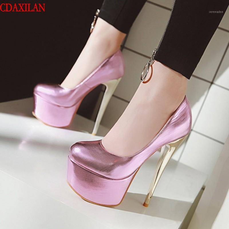 

Arrivals new pumps shoes wome soft PU leather super-high heels round toe platform sexy thin-heels ladies shoes party summer1, Pink