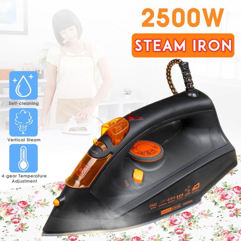 

2500W 350ml Portable Steam Iron for Clothes Vertical 4 Level Electric Irons Self-Cleaning Home Travel Ironing Steamer Generator