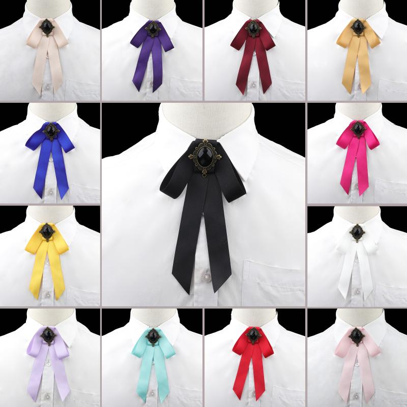 

Hot Sale Women Girls Silk Bow Ties Fashion Pretty Ribbon Solid Color Butterfly Bowties Cravat Vintage Neck Wear Accessories