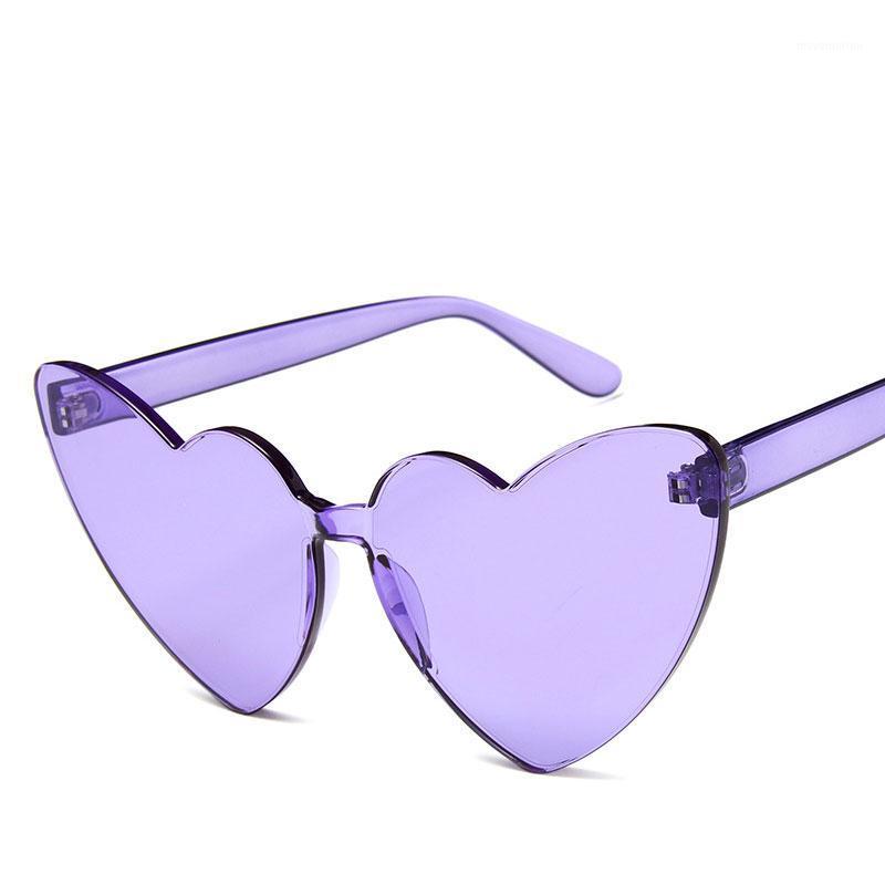 

Personality heart shape sunglasses ladies fashion jelly color thickening Famous design Siamese-style multicolor UV popular1